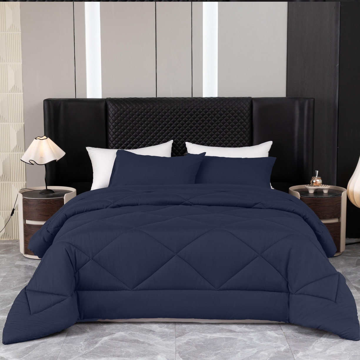 91家纺网 家纺一手货源 找家纺 2025新款磨毛单床笠单品床上用品 外贸专供可定制四件套 藏青