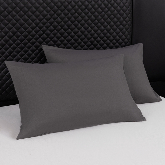 91家纺网 家纺一手货源 找家纺 2025新款跨境外贸纯色磨毛枕套 黑色