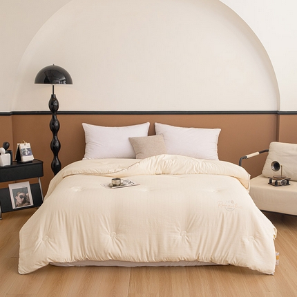 睡棉坊 2025新款A类银融棉大豆被水洗棉春秋被加厚冬被正宗10%大豆被带质检报告 象牙白