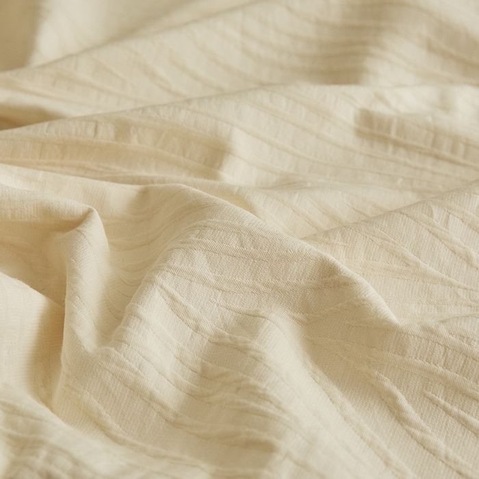 91家纺网 家纺一手货源 找家纺 2025新款全棉三层纱浮雕大提花四件套系列 恒久-米白