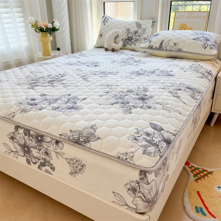 91家纺网 家纺一手货源 找家纺 （买家秀 爆款不断货）A类母婴级卡通牛奶绒床笠珊瑚绒床笠雪花绒床笠牛奶绒床罩珊瑚绒儿童牛奶绒夹棉床笠 午后花园