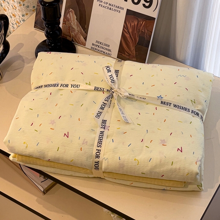 奈颜 2025新款爆款云感提花双层纱裸睡四件套-叠拍图 繁星点点