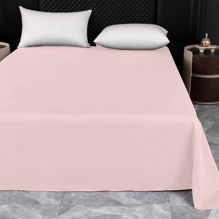 91家纺网 家纺一手货源 找家纺 2025新款跨境外贸纯色磨毛床单 粉色