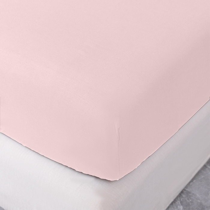 91家纺网 家纺一手货源 找家纺 2025新款跨境外贸纯色磨毛单床笠 粉色