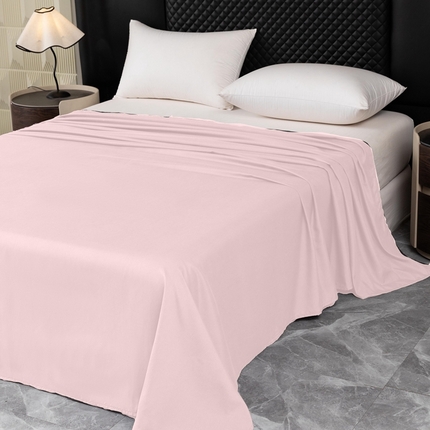 2025新款跨境外贸纯色磨毛床单 粉色