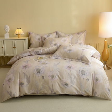 91家纺网 家纺一手货源 找家纺 （总）巧玲珑 2025新款144*72AB版进口澳洲棉印花陶瓷四件套