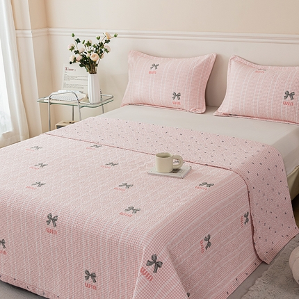 2025新款13070双面全棉砂洗大直边床盖三件套四件套 卡洛琳