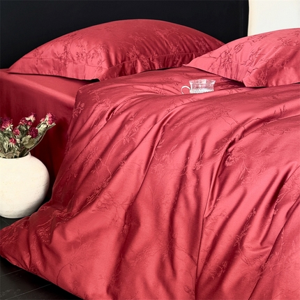 91家纺网 家纺一手货源 找家纺 （总）鹿班家居 2025年春夏款100S长绒棉精密提花四件套-遇见禧欢（标准会员-20元）