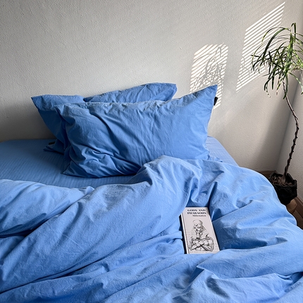 91家纺网 家纺一手货源 找家纺 （总）2025新款40水洗棉四件套有一点蓝系列