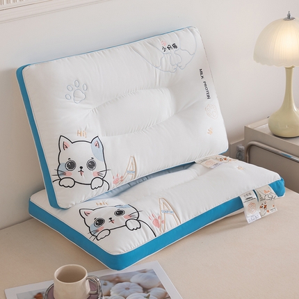 91家纺网 家纺一手货源 找家纺 （总）云熙枕业 2025新款刺绣猫咪枕枕头枕芯