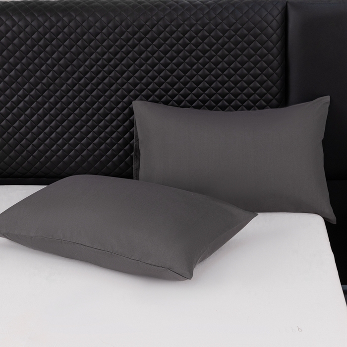 91家纺网 家纺一手货源 找家纺 2025新款跨境外贸纯色磨毛枕套 黑色