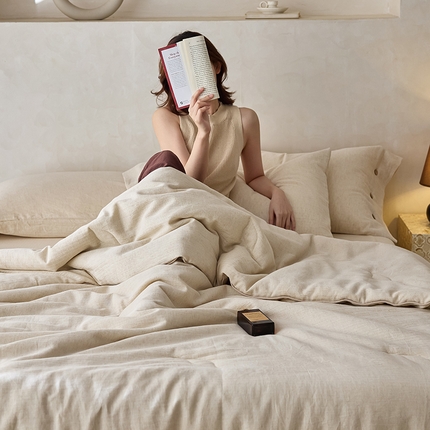 2025春夏新品棉麻春秋被冬被全系列被子被芯 人字纹