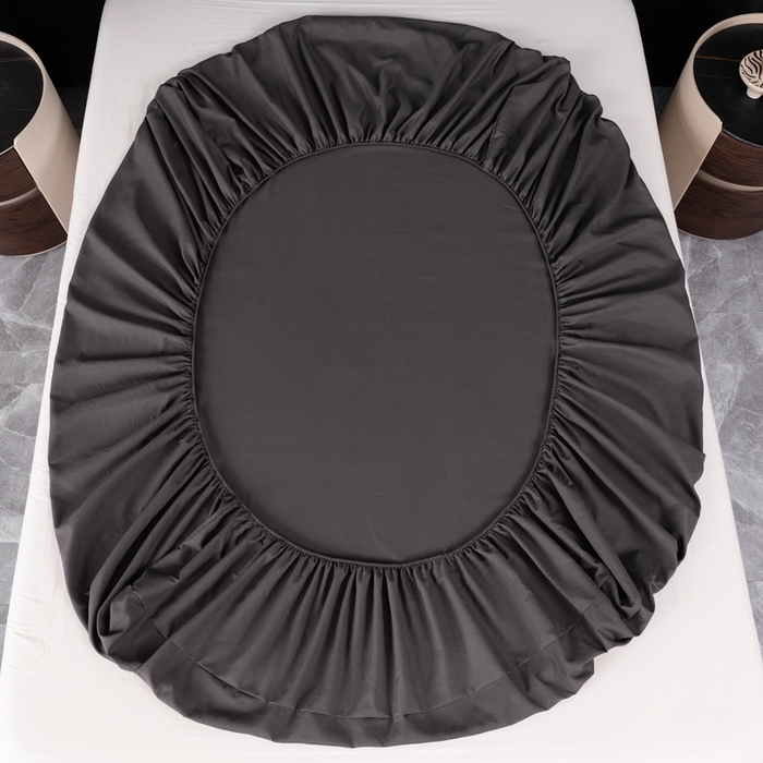 91家纺网 家纺一手货源 找家纺 2025新款跨境外贸纯色磨毛单床笠 黑色