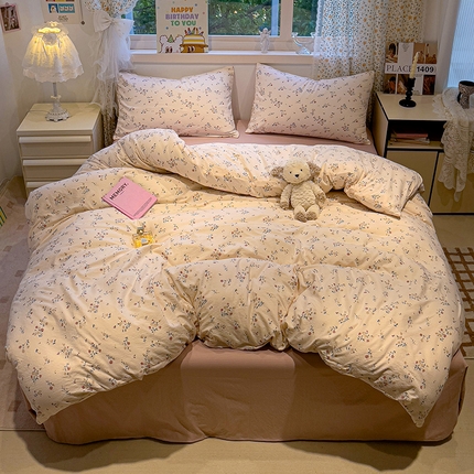 奈颜 2025新款爆款云感提花双层纱裸睡四件套 沐枫