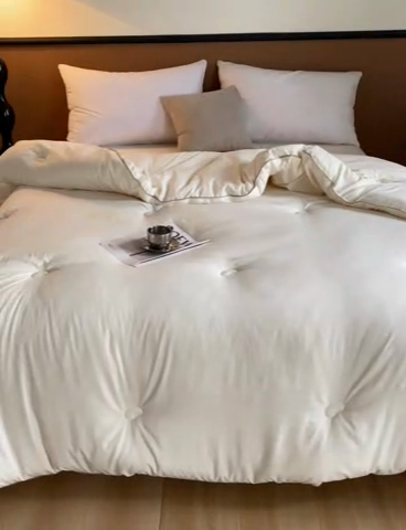 91家纺网 家纺一手货源 找家纺 睡棉坊 2025新款A类银融棉大豆被水洗棉春秋被加厚冬被正宗10%大豆被带质检报告 象牙白