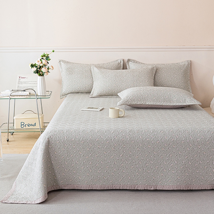 91家纺网 家纺一手货源 找家纺 2025新款13070双面全棉砂洗大直边床盖三件套四件套 雨溪