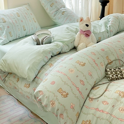 91家纺网 家纺一手货源 找家纺 （总）雨帆家纺 2025新款水洗棉印花四件套