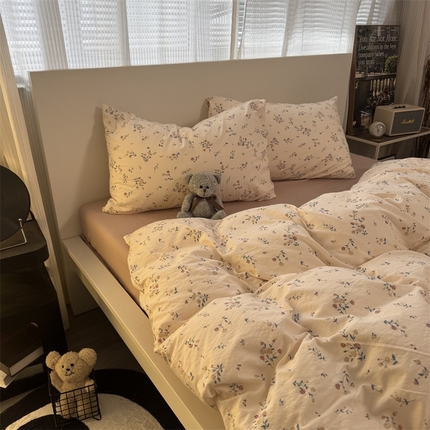 91家纺网 家纺一手货源 找家纺 （总）奈颜 2025新款云感双层纱爆款裸睡四件套-实拍图 提供买家秀