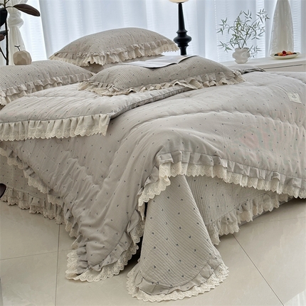 91家纺网 家纺一手货源 找家纺 （总）佰织鑫家居 2025春夏款全棉春秋被砂洗床盖款四件套安娜系列