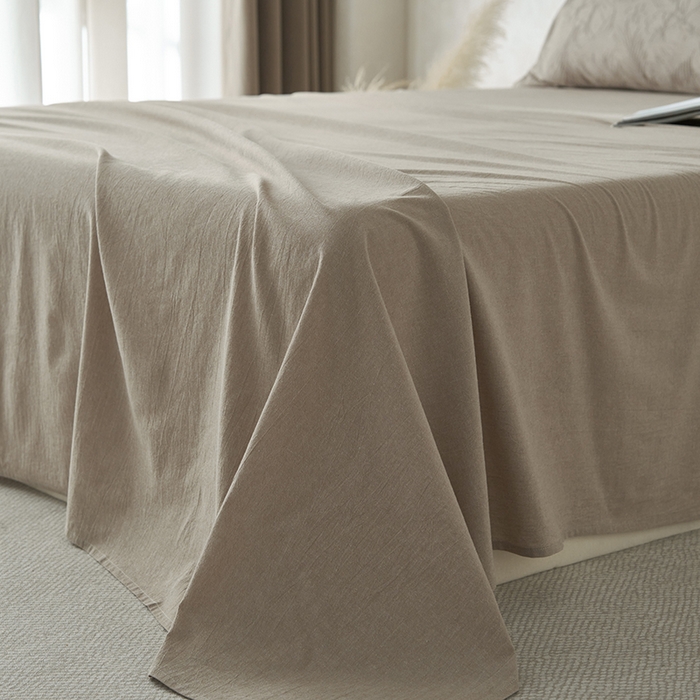 91家纺网 家纺一手货源 找家纺 2025春夏新品色织大提花单品床单 卡其