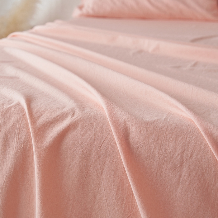 91家纺网 家纺一手货源 找家纺 2025春夏新品色织大提花单品床单 嫩粉