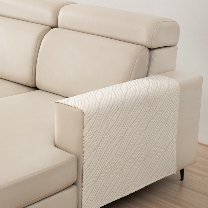 91家纺网 家纺一手货源 找家纺 沐沐家纺 2026新款流年扶手巾 米白