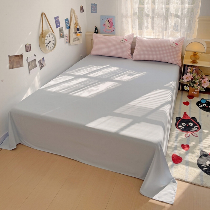 91家纺网 家纺一手货源 找家纺 梦之岛 2025云朵棉ins格子小兔可爱毛巾绣四件套 格子小兔-粉