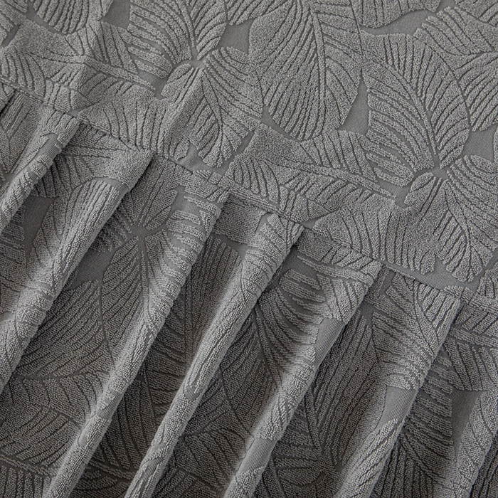 91家纺网 家纺一手货源 找家纺 沐沐家纺 2026新款小树叶扶手巾 浅灰