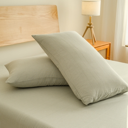 2025新款简约款色织水洗棉单品枕套 糖果绿