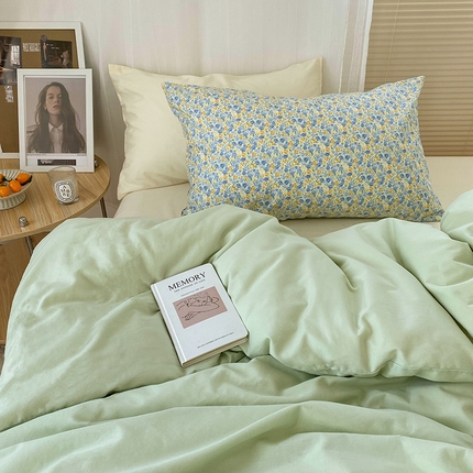 尺素 2025新款ins风抹茶芝士系列全棉四件套 青绿