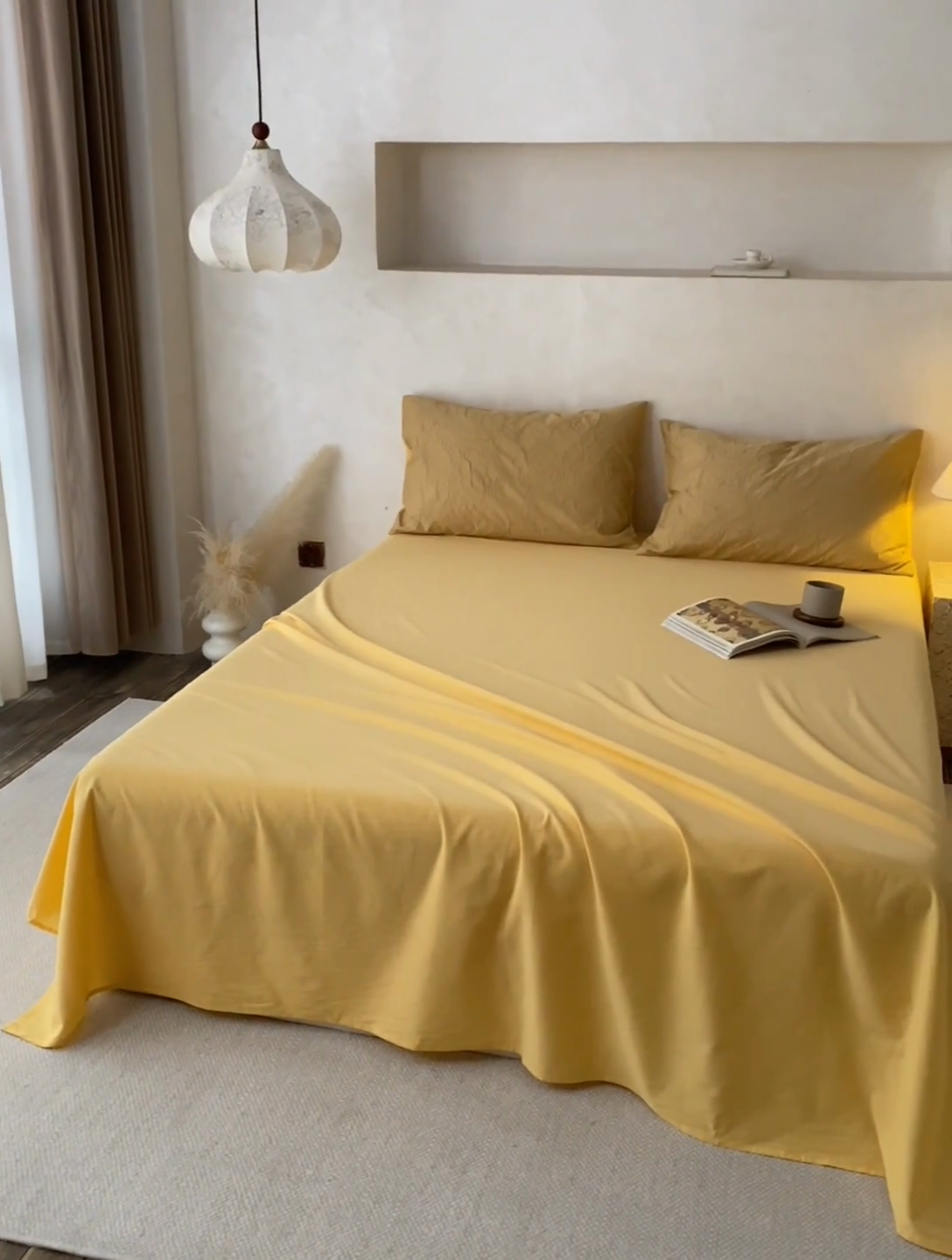 91家纺网 家纺一手货源 找家纺 2025春夏新品色织大提花单品床单 驼黄