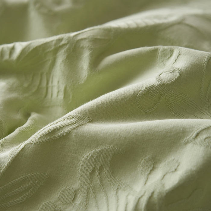 91家纺网 家纺一手货源 找家纺 2025春夏新品染色水洗大提花单品被套 染黛-嫩绿