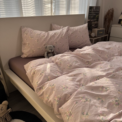 91家纺网 家纺一手货源 找家纺 （总）奈颜 2025新款云感双层纱爆款裸睡四件套-实拍图 提供买家秀