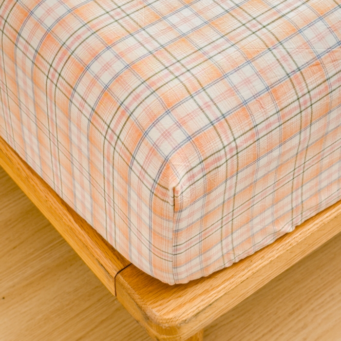 91家纺网 家纺一手货源 找家纺 2025新款简约款色织水洗棉单品床笠 可可桔