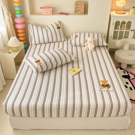 91家纺网 家纺一手货源 找家纺 （总）卧趣家纺 2025新款全棉烫画老粗布单品系列-床笠