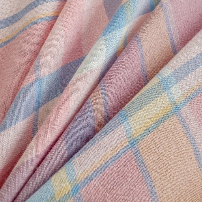 91家纺网 家纺一手货源 找家纺 2025新款简约款色织水洗棉单品被套 昭华粉