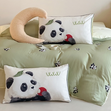 91家纺网 家纺一手货源 找家纺 （总）卡巴伦家纺 2025新款ins韩风A类双层纱数码印花四件套【全网控价(折后券后)不低于标准278/加大298/小号238元】