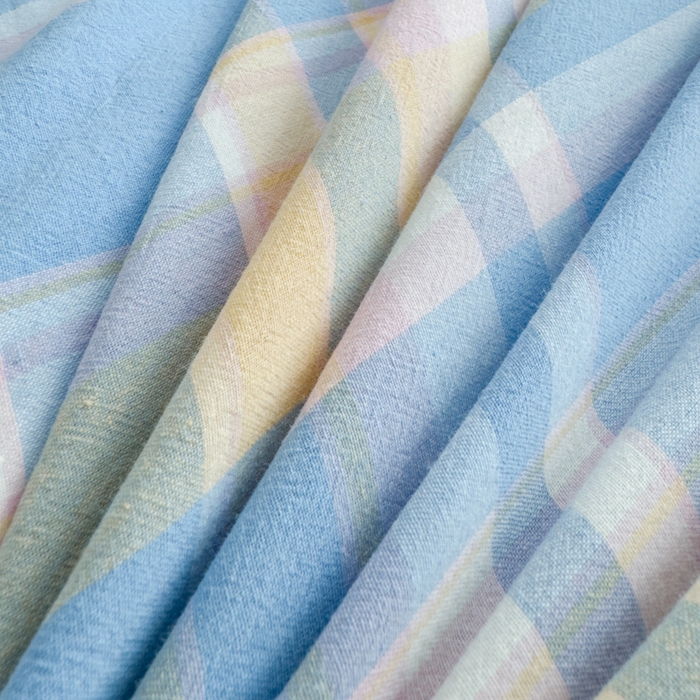 91家纺网 家纺一手货源 找家纺 2025新款简约款色织水洗棉四件套 昭华蓝