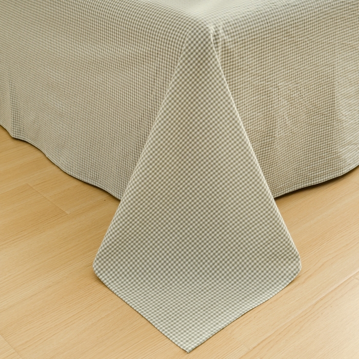 91家纺网 家纺一手货源 找家纺 2025新款简约款色织水洗棉单品床单 糖果绿