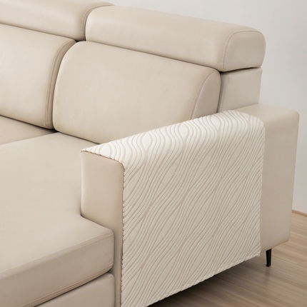 91家纺网 家纺一手货源 找家纺 沐沐家纺 2026新款流年扶手巾 米白