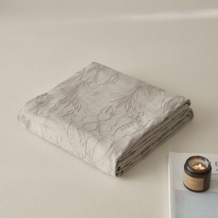 91家纺网 家纺一手货源 找家纺 2025春夏新品染色水洗大提花单品被套 小银勾-卡其