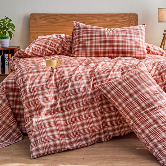 91家纺网 家纺一手货源 找家纺 （总）2025新款简约款色织水洗棉四件套