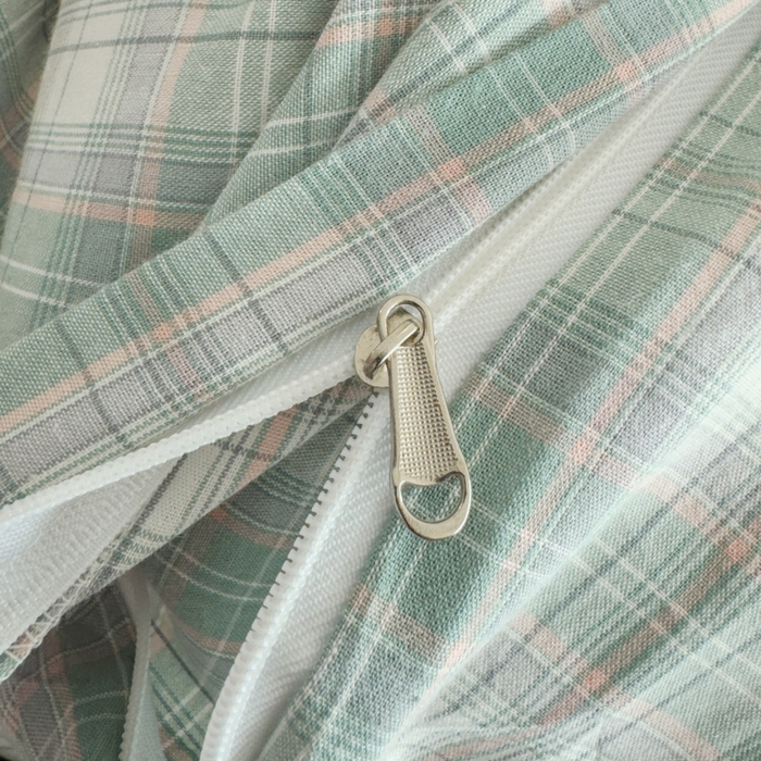 91家纺网 家纺一手货源 找家纺 2025新款简约款色织水洗棉单品被套 可可绿