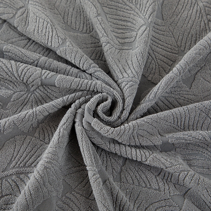 91家纺网 家纺一手货源 找家纺 沐沐家纺 2026新款小树叶扶手巾 浅灰