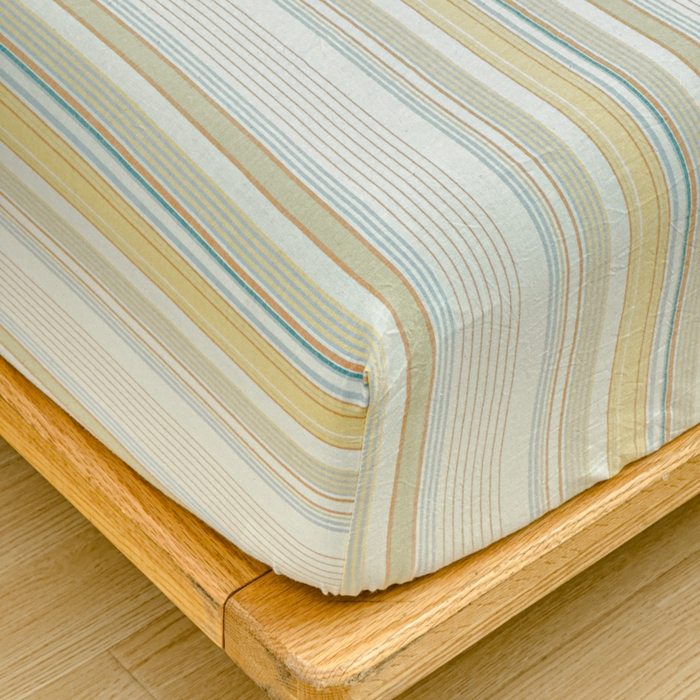 91家纺网 家纺一手货源 找家纺 2025新款简约款色织水洗棉单品床笠 沐妍黄