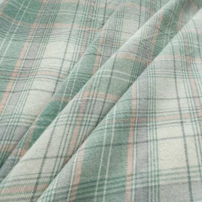 91家纺网 家纺一手货源 找家纺 2025新款简约款色织水洗棉四件套 可可绿