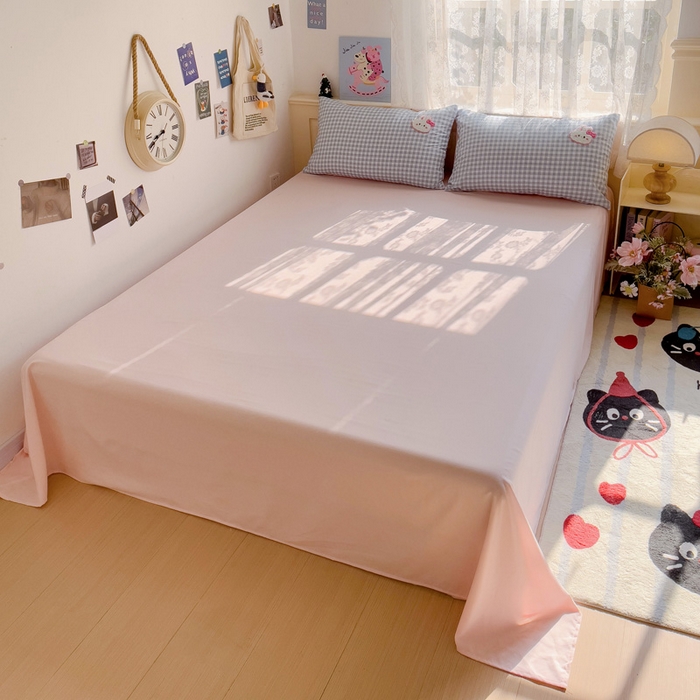 91家纺网 家纺一手货源 找家纺 梦之岛 2025云朵棉ins格子小兔可爱毛巾绣四件套 格子小兔-蓝