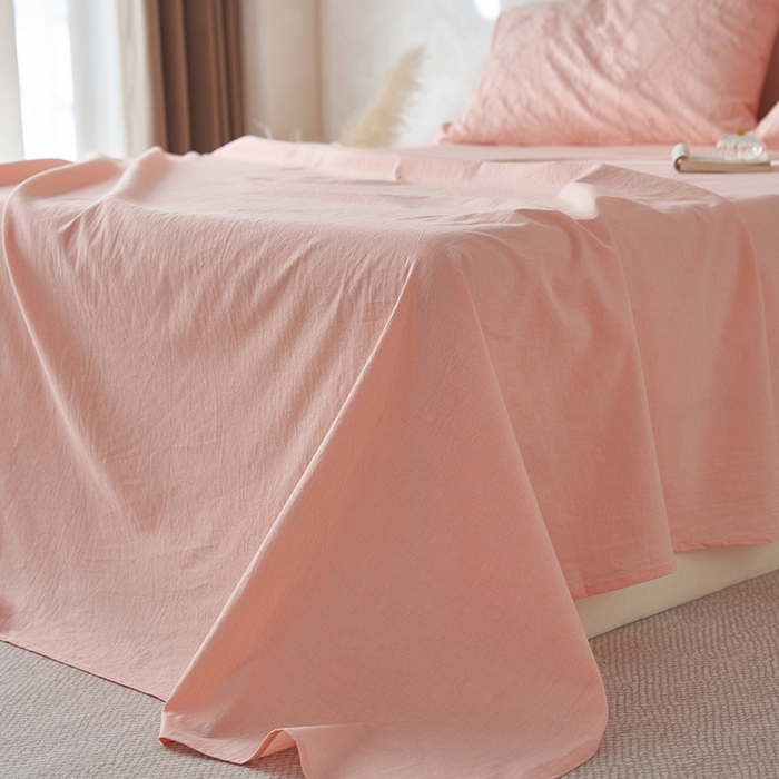 91家纺网 家纺一手货源 找家纺 2025春夏新品色织大提花单品床单 嫩粉