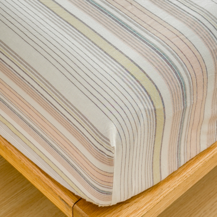 91家纺网 家纺一手货源 找家纺 2025新款简约款色织水洗棉单品床笠 沐妍粉