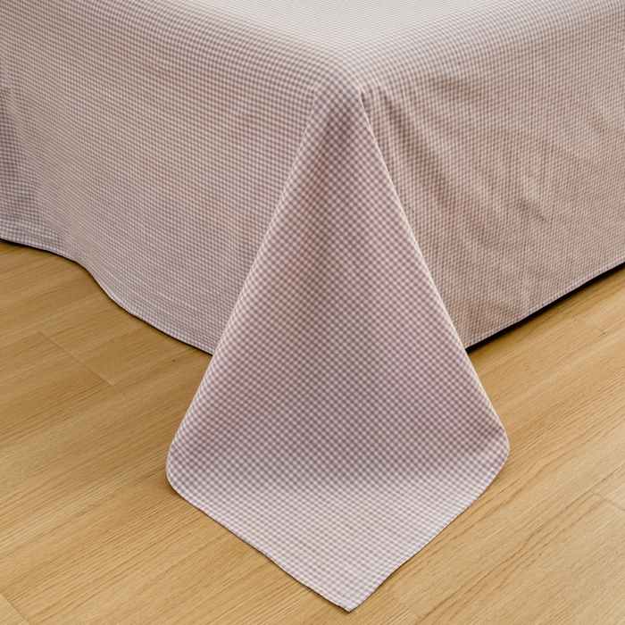 91家纺网 家纺一手货源 找家纺 2025新款简约款色织水洗棉单品床单 糖果紫